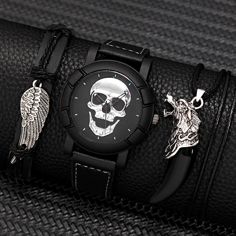 Jewelry With Watches - 3 Stuks Set Mode Heren Schedel