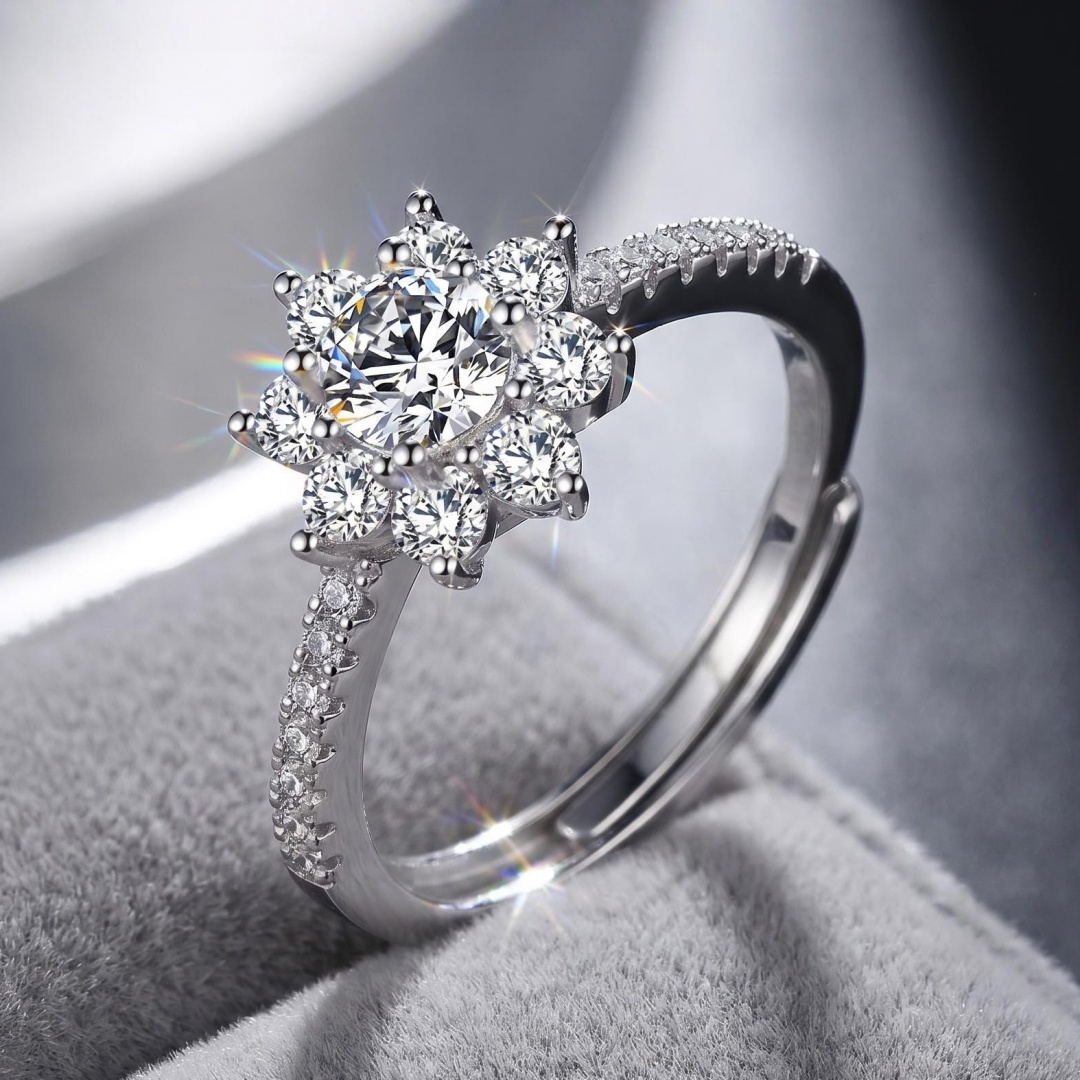 Statement Cocktail Ring - Luxe 925 Sterling Zilveren Ring Eenvoudig