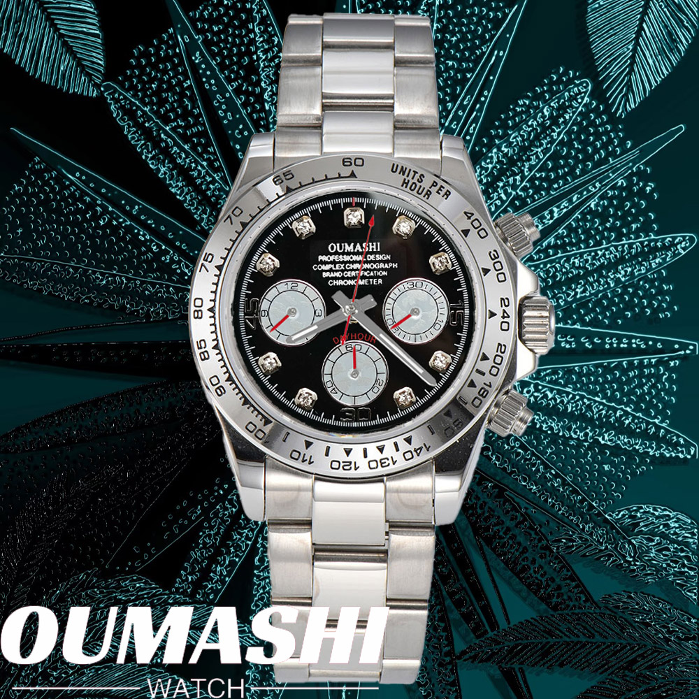 Leather Bracelet - Luxe VK63 HORLOGE 39.3mm quartz Chronograaf