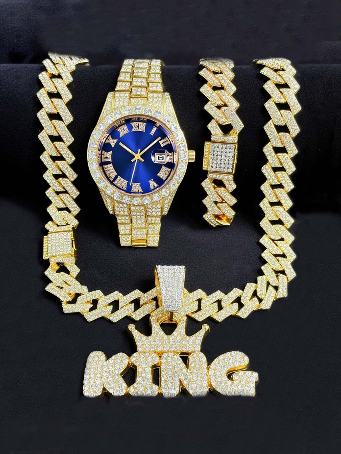 King'S Jewelry Watches - Heren Bling Sieradenset: Gouden Iced Out