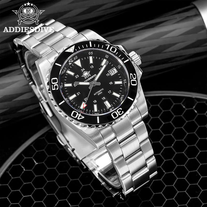 Mens Mechanical Watch - Addiesdive Herenhorloge 8215 Mechanisch Saffier Lichtgevend