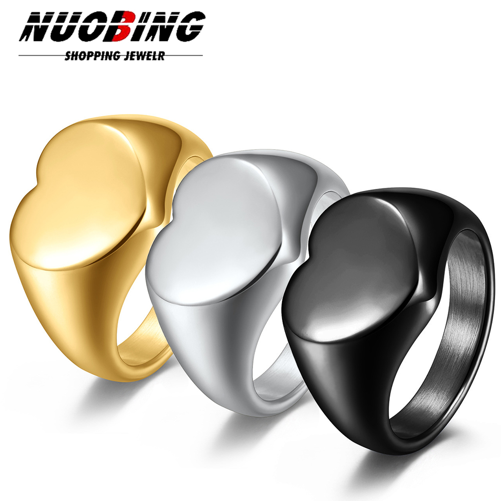 Statement Cocktail Ring - Aangepaste Vrouwen Zegelring Leuke Hart Ronde