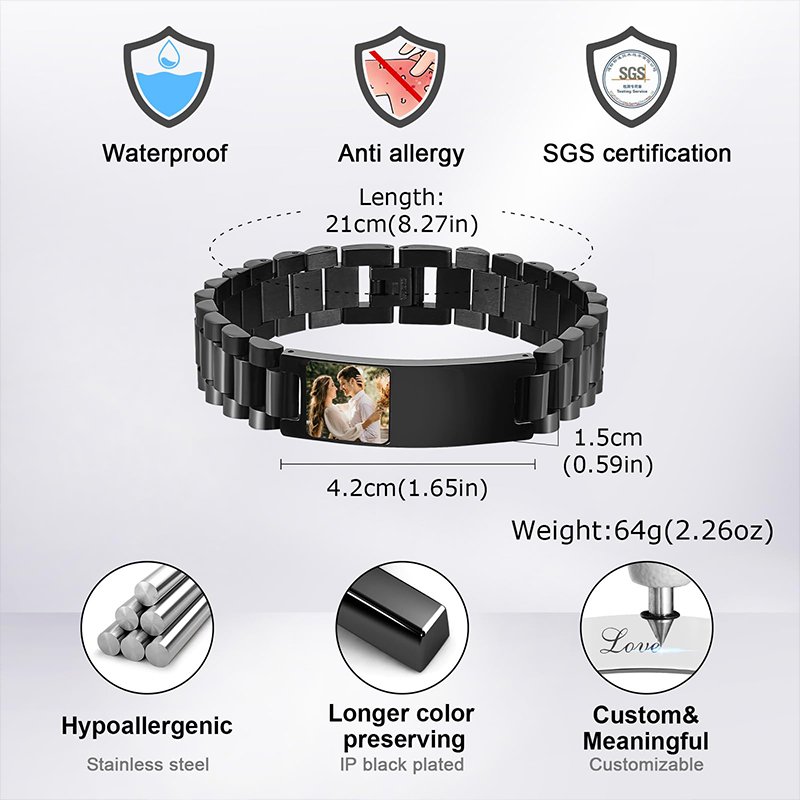 Aangepaste foto tekst armband  - Jewelry Style Watches recensie en prijs