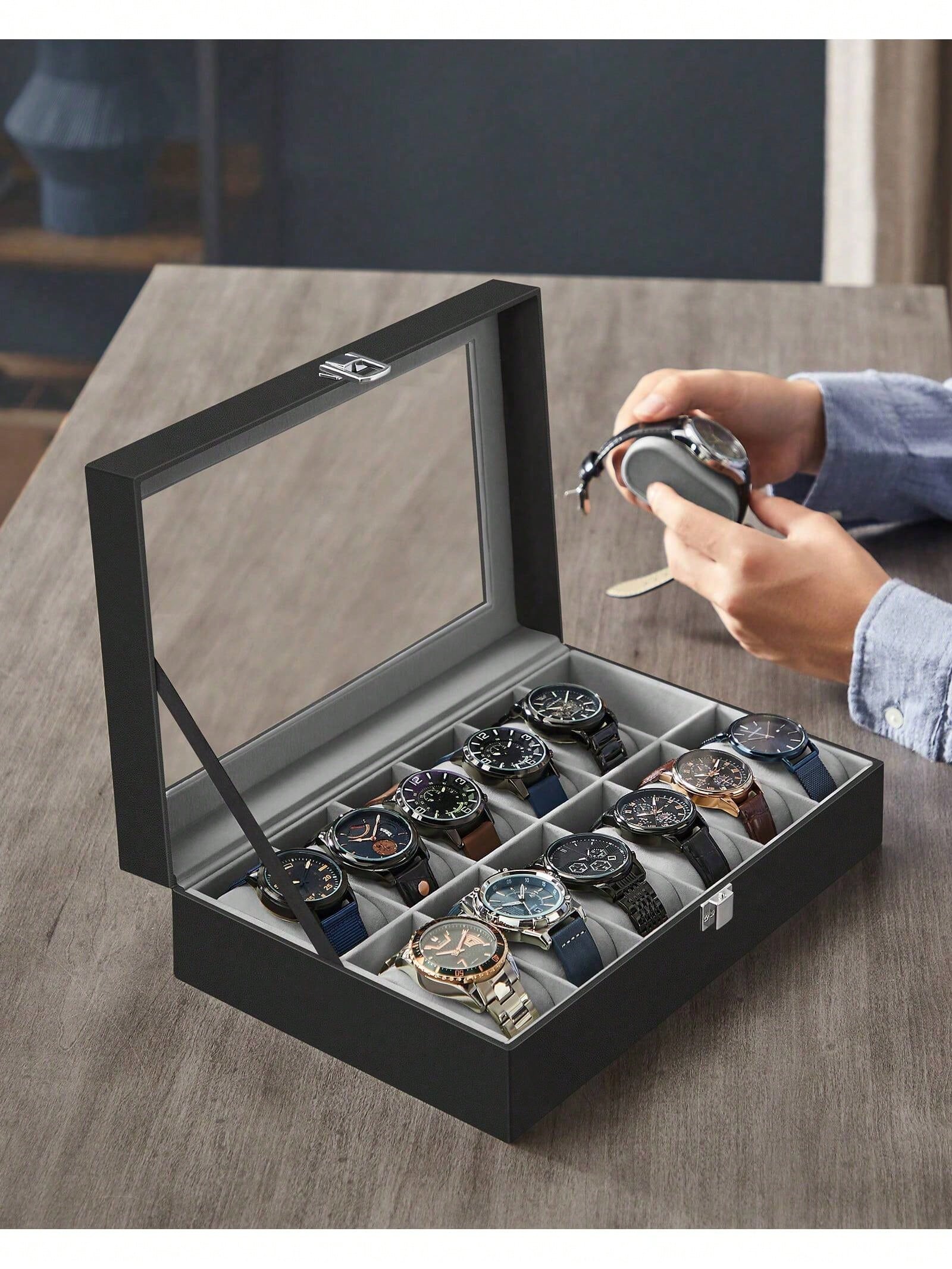 12-vakjes afsluitbare horloged - Jewelry Bracelet Watches recensie en prijs