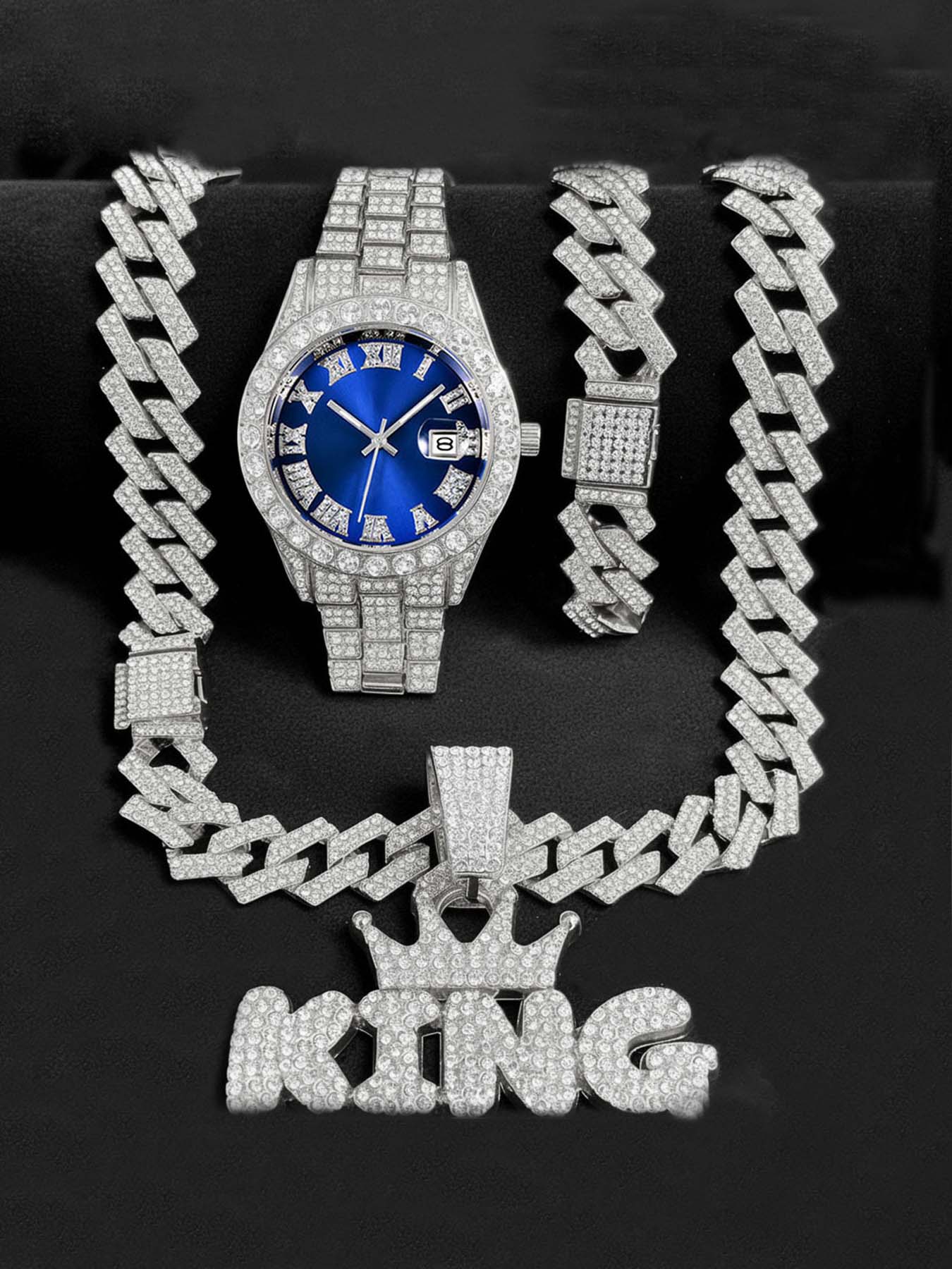 Heren Bling Sieradenset: Goude - King'S Jewelry Watches recensie en prijs